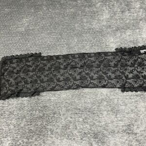 Oscar de la Renta Studio Black Floral Lace Scarf Wrap Mantilla Sheer Embroidered